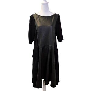 Torrid  Skater Dress Luxe Ponte Coated Vegan Leather Dress Size Torrid 1/1X